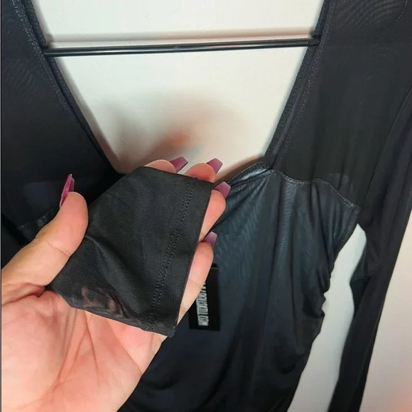 Dolls kill black laced mini dress goth style new with tags size XL long sleeve - Picture 8 of 8